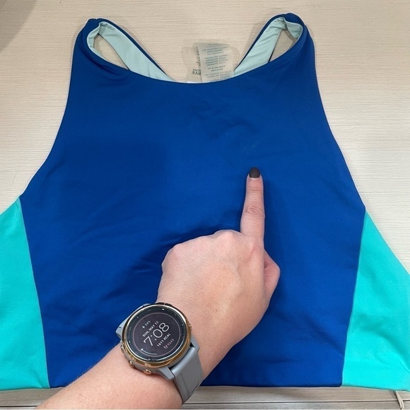 NWT Carve Designs Blue Teal Sanitas Color block Swimsuit Bikini Top Size L - Picture 10 of 11